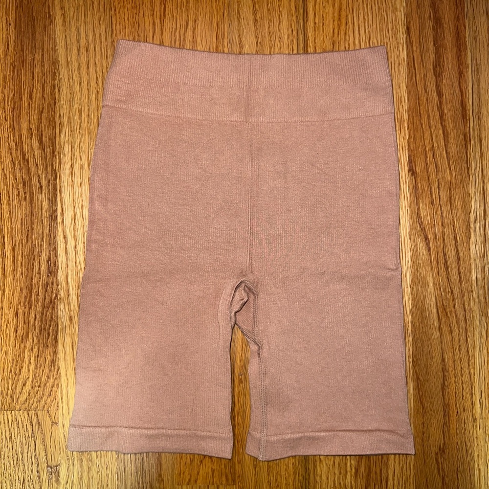 Tan Fabletics Ribbed Biker Short
